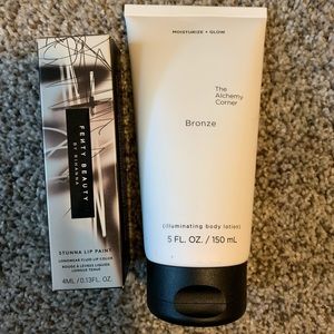 NEW/ never used  Rihanna lip paint (uncensored)& express body moisturizer bronze